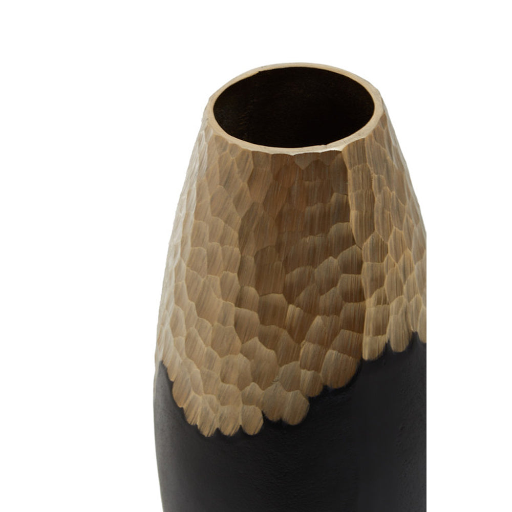 Olivia's Luxe Collection - Black And Gold Dimpled Vase Large