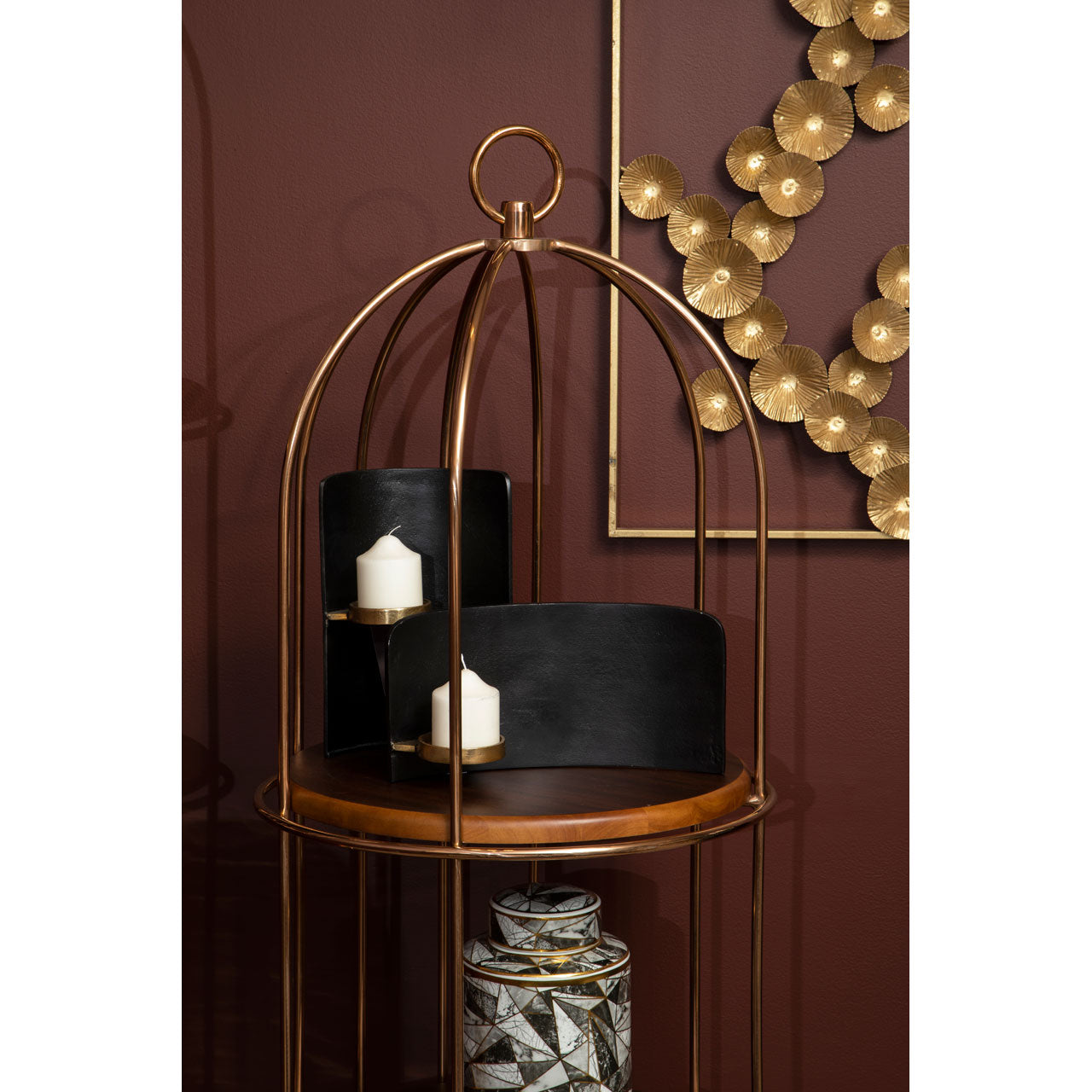 Olivia's Luxe Collection - Black And Gold Candle Stand