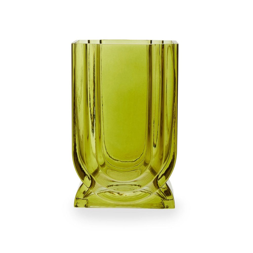 Olivia's Eden Small Glass Vase in Olive Green