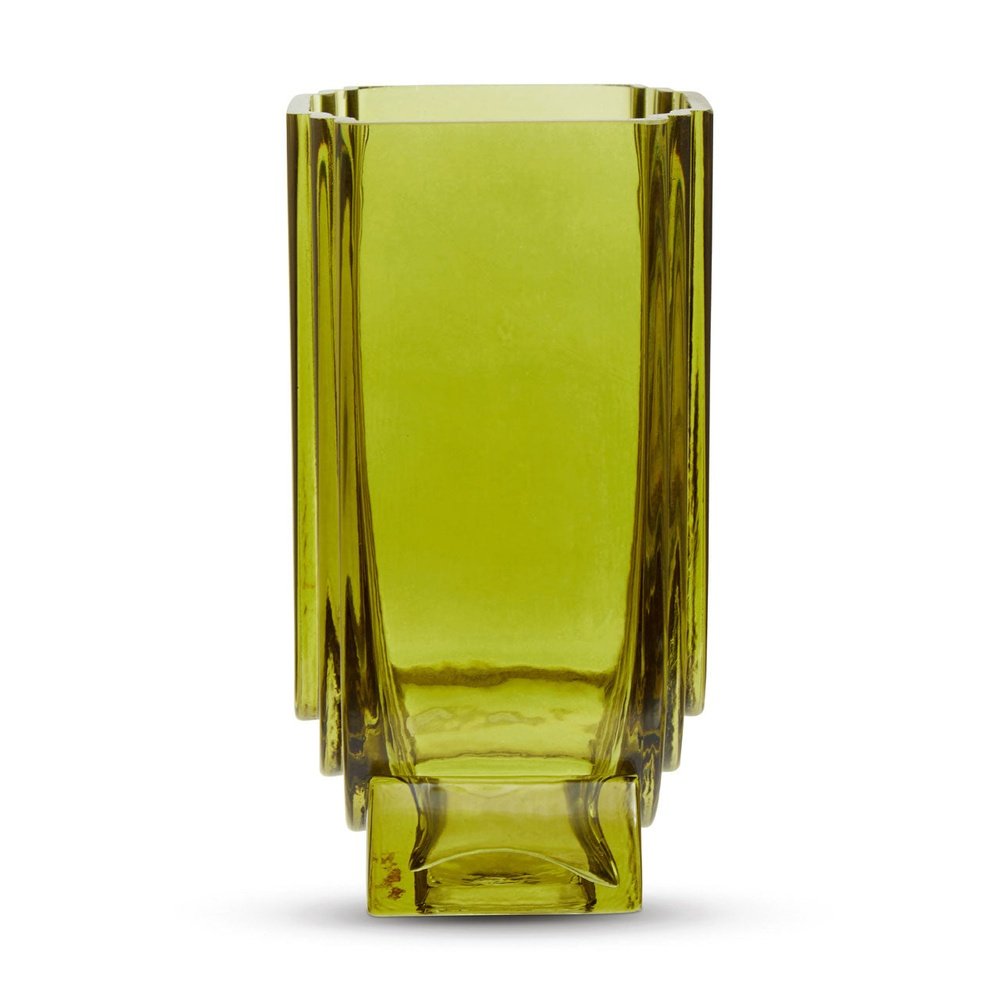 Olivia's Eden Small Glass Vase in Olive Green