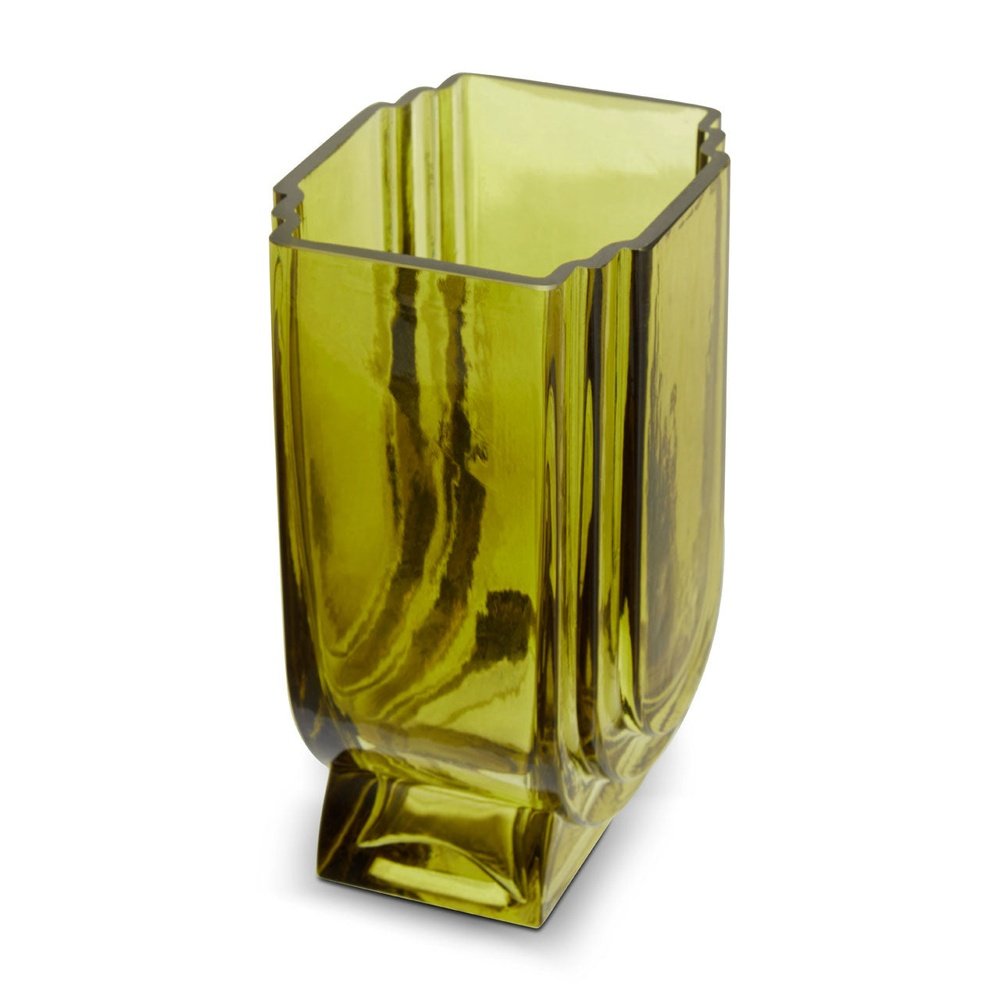 Olivia's Eden Small Glass Vase in Olive Green