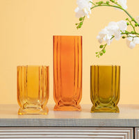 Olivia's Eden Small Glass Vase in Olive Green