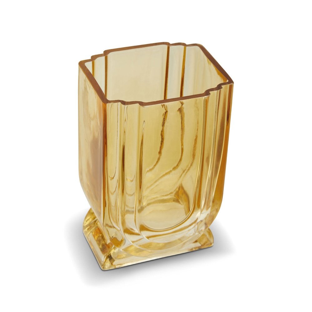 Olivia's Eden Small Glass Vase in Ochre Yellow