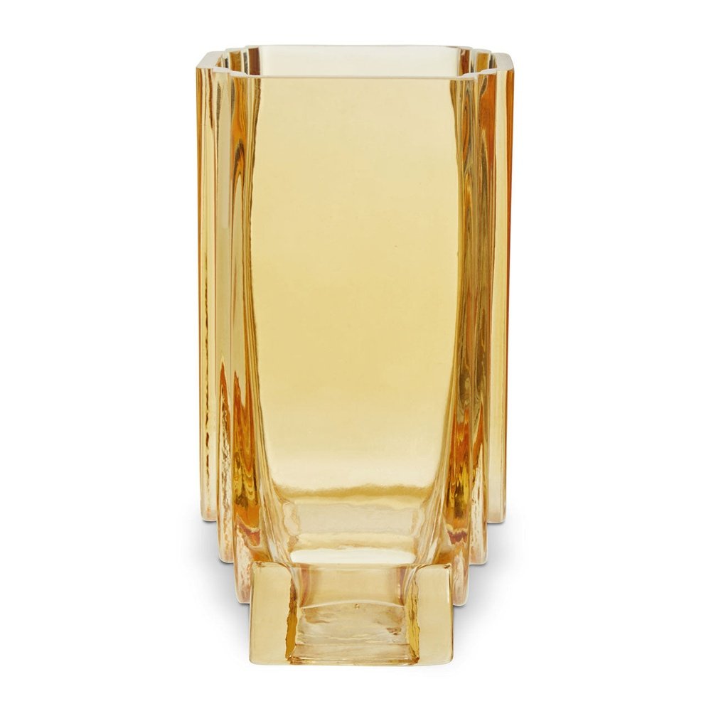 Olivia's Eden Small Glass Vase in Ochre Yellow