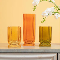 Olivia's Eden Small Glass Vase in Ochre Yellow