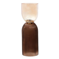 Olivia's Esme Large Glass Vase in Amber & Brown