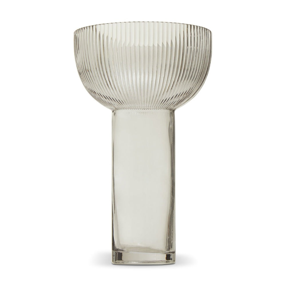 Olivia's Soft Industrial Collection - Esla Large Glass Vase in Grey