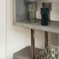 Olivia's Soft Industrial Collection - Esla Large Glass Vase in Grey