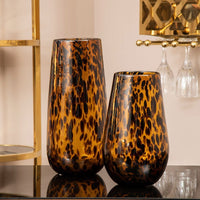 Olivia's Cerise Small Tortoise Shell Effect Glass Vase