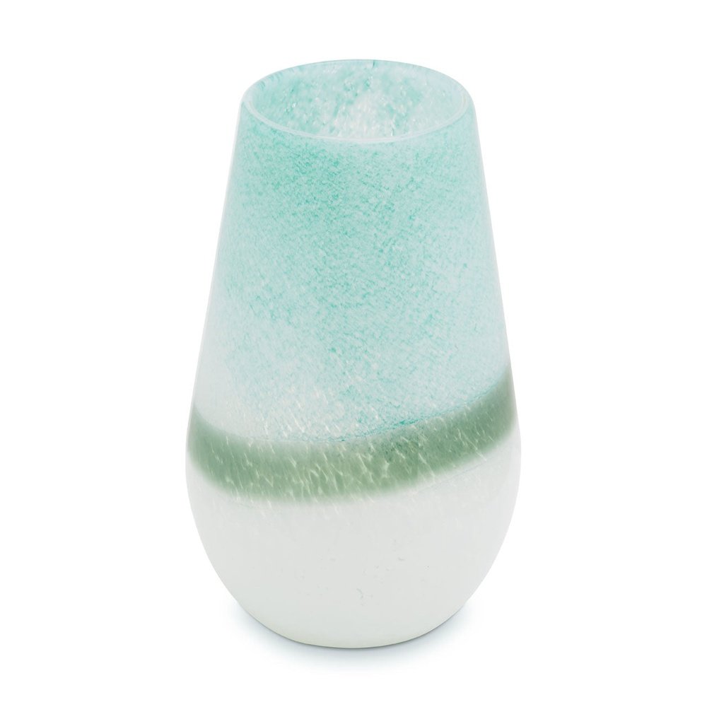 Olivia's Cerise Small Turquoise Ombre Glass Vase