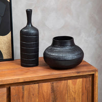 Olivia's Decima Small Rough Vase in Black