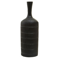 Olivia's Decima Large Rough Bottle Vase in Black