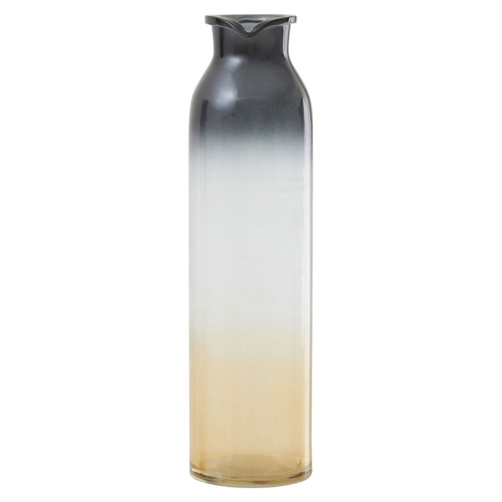 Olivia's Garbo Large Glass Bottle Vase in Black & Gold Ombre