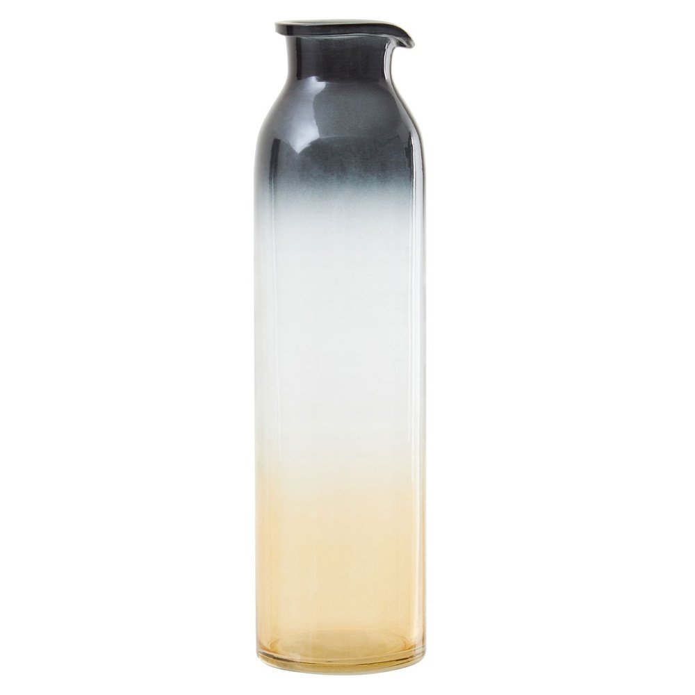 Olivia's Garbo Large Glass Bottle Vase in Black & Gold Ombre