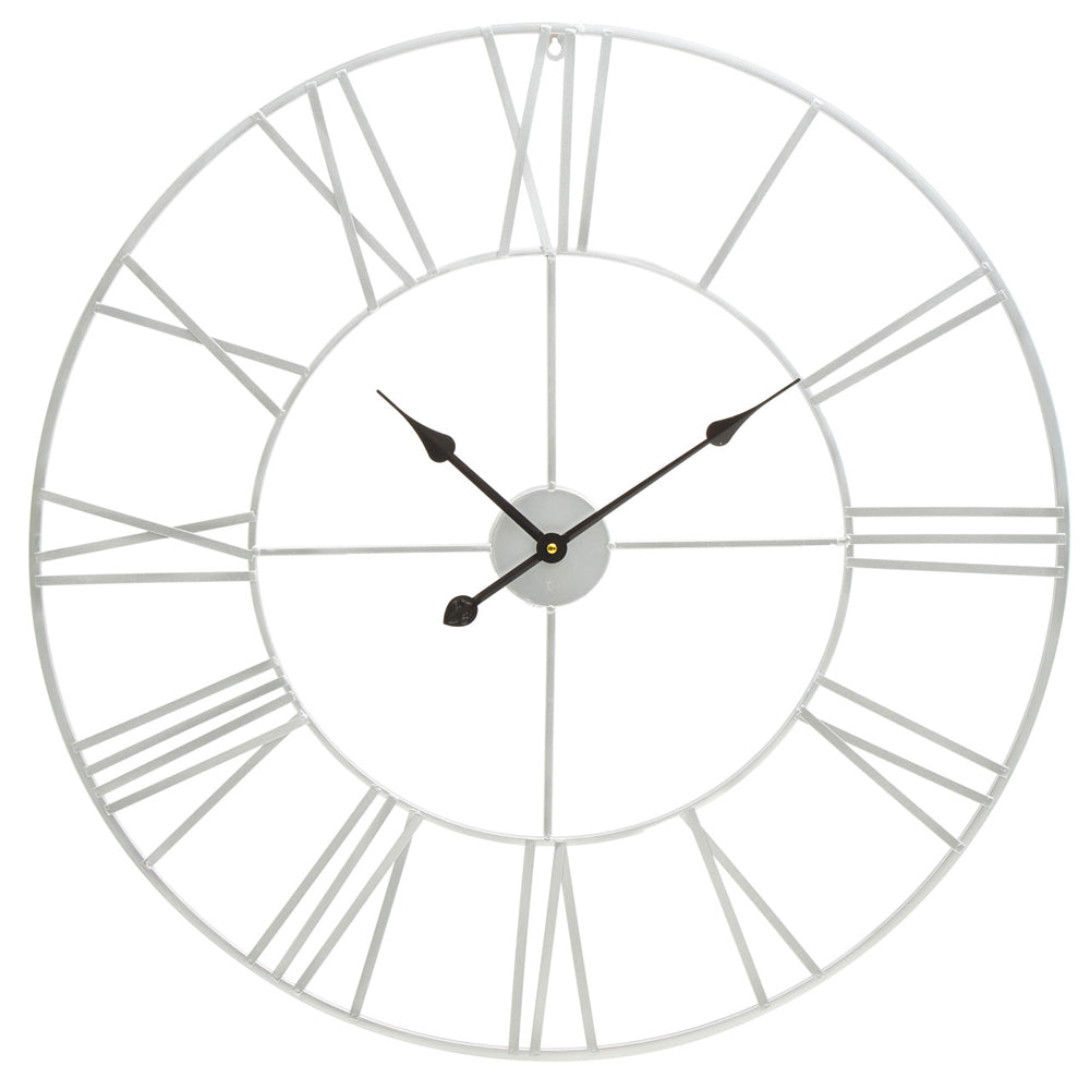 Olivia's Soft Industrial Collection - Geneva Roman Numeral Wall Clock in Silver