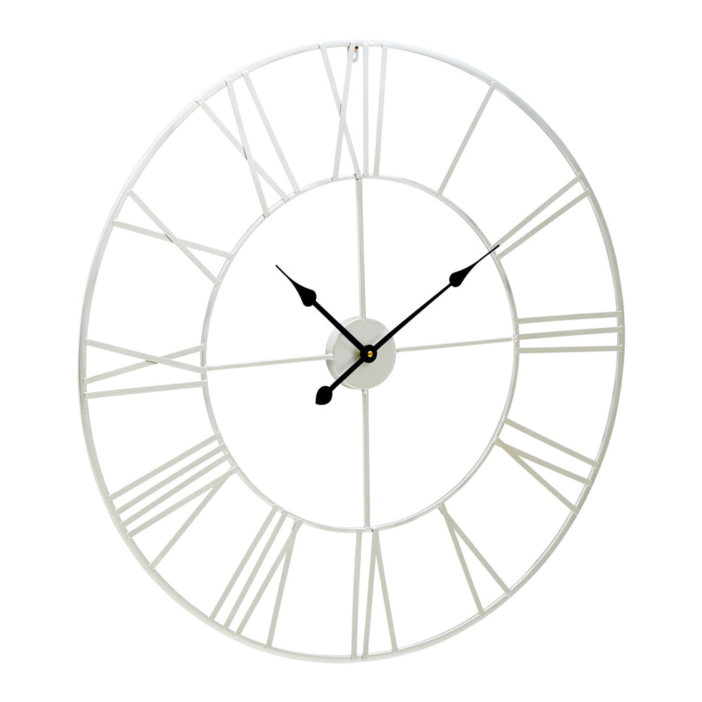 Olivia's Soft Industrial Collection - Geneva Roman Numeral Wall Clock in Silver