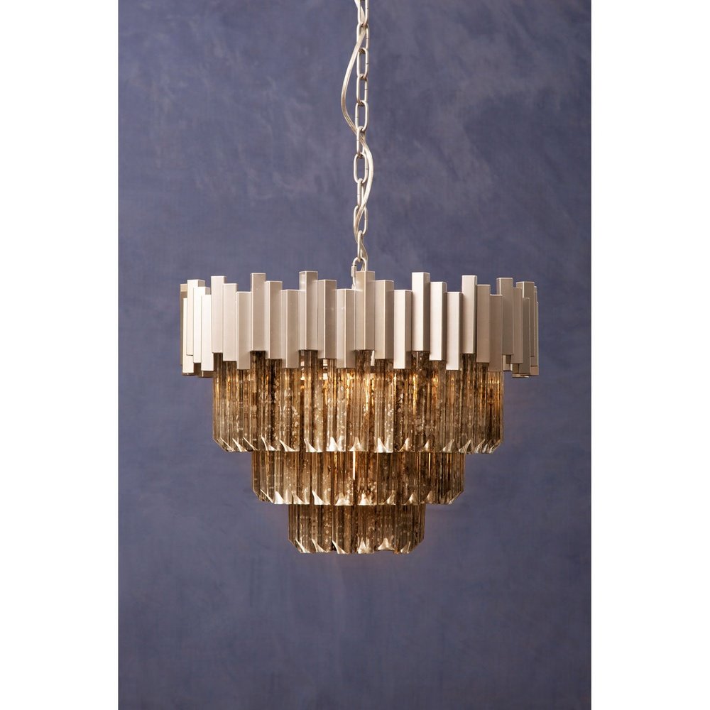 Olivia's Luxe Collection - Penny Nickel, Anique Mirror Chandelier Small