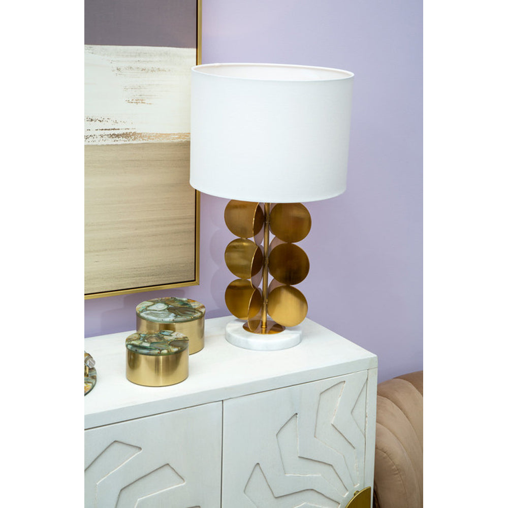  Premier-Olivia's Boutique Hotel Collection - Gold Disc Table Lamp-Gold 909 