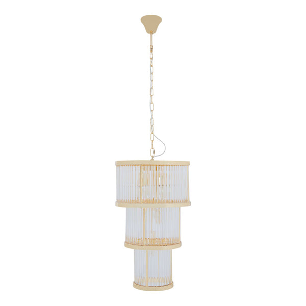 Olivia's Luxe Collection - Salsa 3 Tier Drum Chandelier Gold Finish