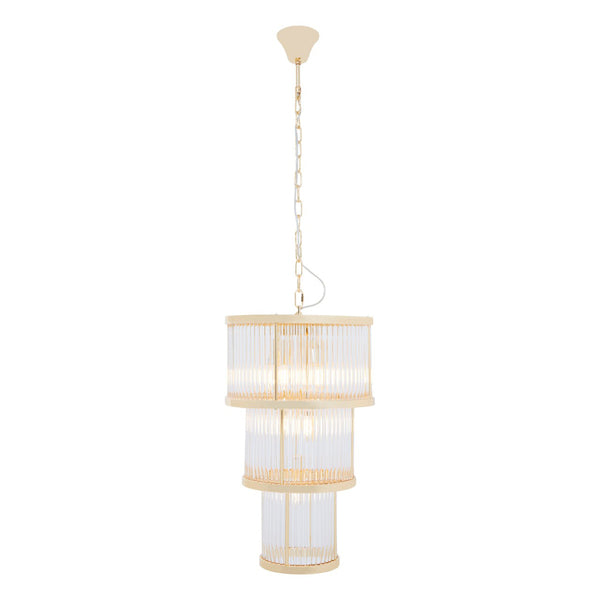Olivia's Luxe Collection - Salsa 3 Tier Drum Chandelier Gold Finish