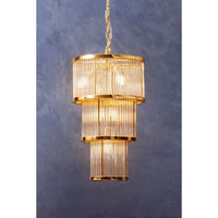 Olivia's Luxe Collection - Salsa 3 Tier Drum Chandelier Gold Finish