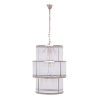 Olivia's Salsa 3 Tier Drum Chandelier Nickel Finish