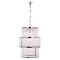 Olivia's Salsa 3 Tier Drum Chandelier Nickel Finish