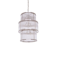 Olivia's Salsa 3 Tier Drum Chandelier Nickel Finish