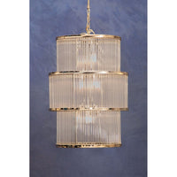 Olivia's Salsa 3 Tier Drum Chandelier Nickel Finish