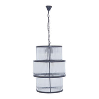 Olivia's Luxe Collection - Salsa Antique 3 Tier Drum Chandelier Black