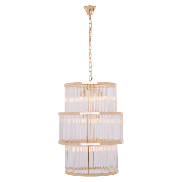 Olivia's Luxe Collection - Salsa 3 Tier Chandelier Gold Finish