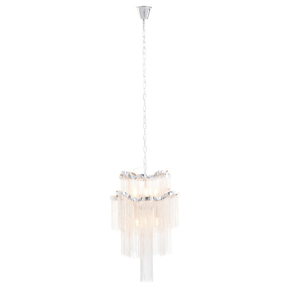 Olivia's Luxe Collection - Lorrie Aluminium Chain 2 Tier Pendant Chrome Iron Frame