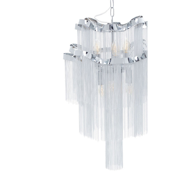 Olivia's Luxe Collection - Lorrie Aluminium Chain 2 Tier Pendant Chrome Iron Frame