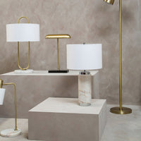 Olivia's Narla Small Desk Lamp in Black & Brass