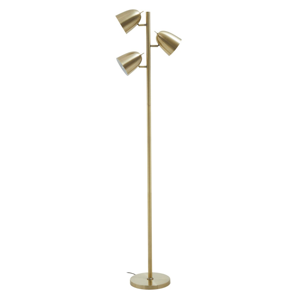 Olivia's Soft Industrial Collection - Newton Floor Lamp in Brass Finish