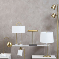 Olivia's Soft Industrial Collection - Newton Floor Lamp in Brass Finish