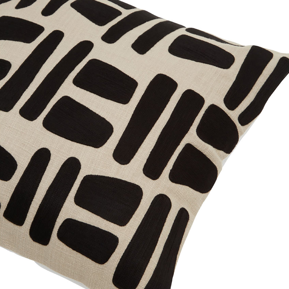 Olivia's Soft Industrial Collection - Bosie Osella Cushion in Natural & Black