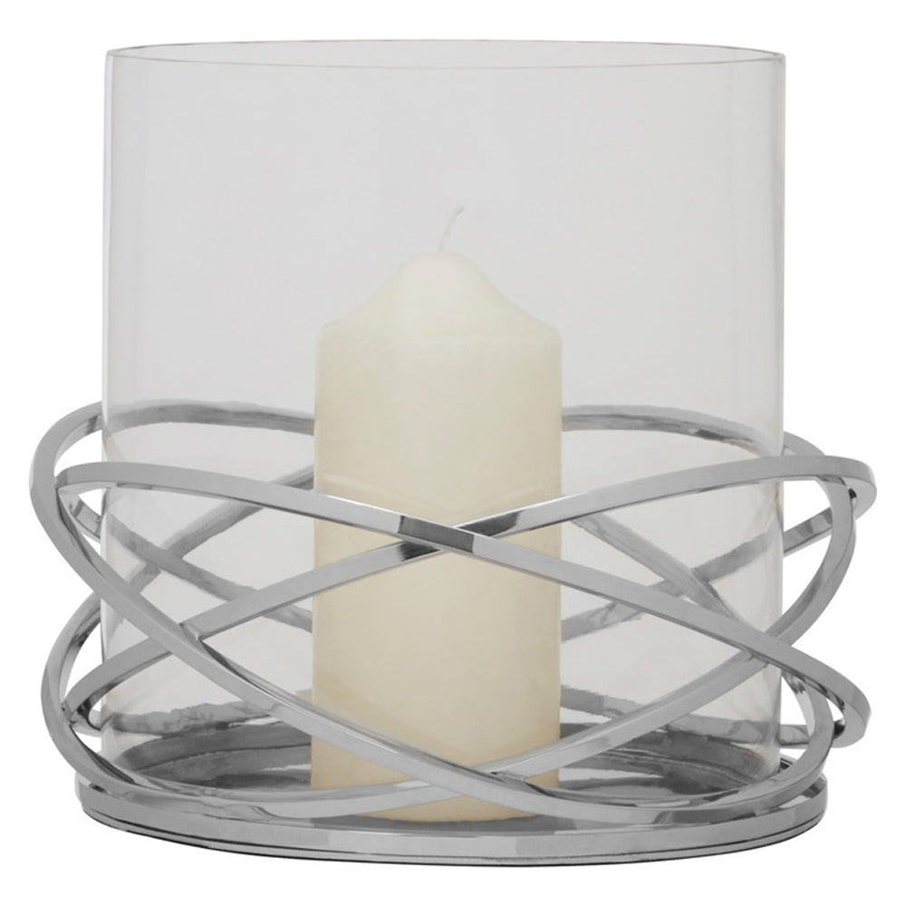 Olivia's Luxe Collection - Twist Silver Candle Holder Large