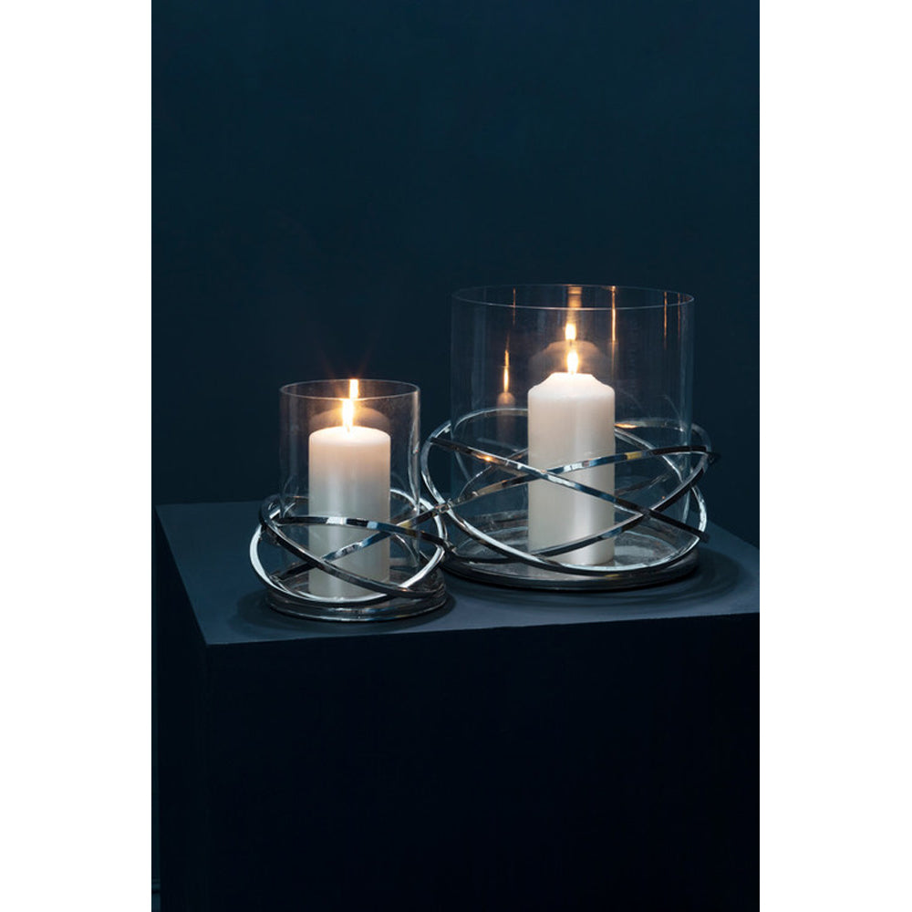Olivia's Luxe Collection - Twist Silver Candle Holder Large
