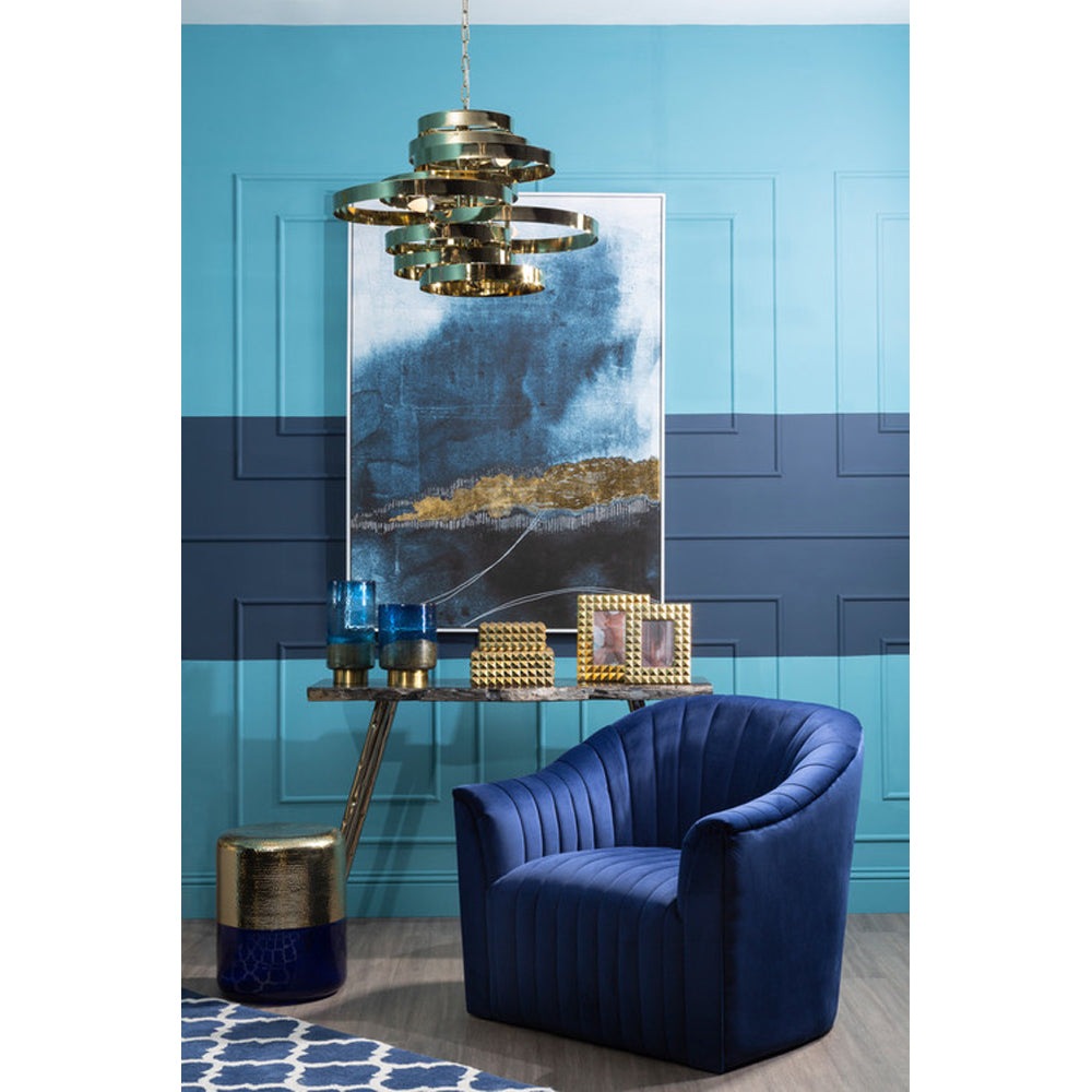 Olivia's Luxe Collection - Blue And Gold Foil Wall Art