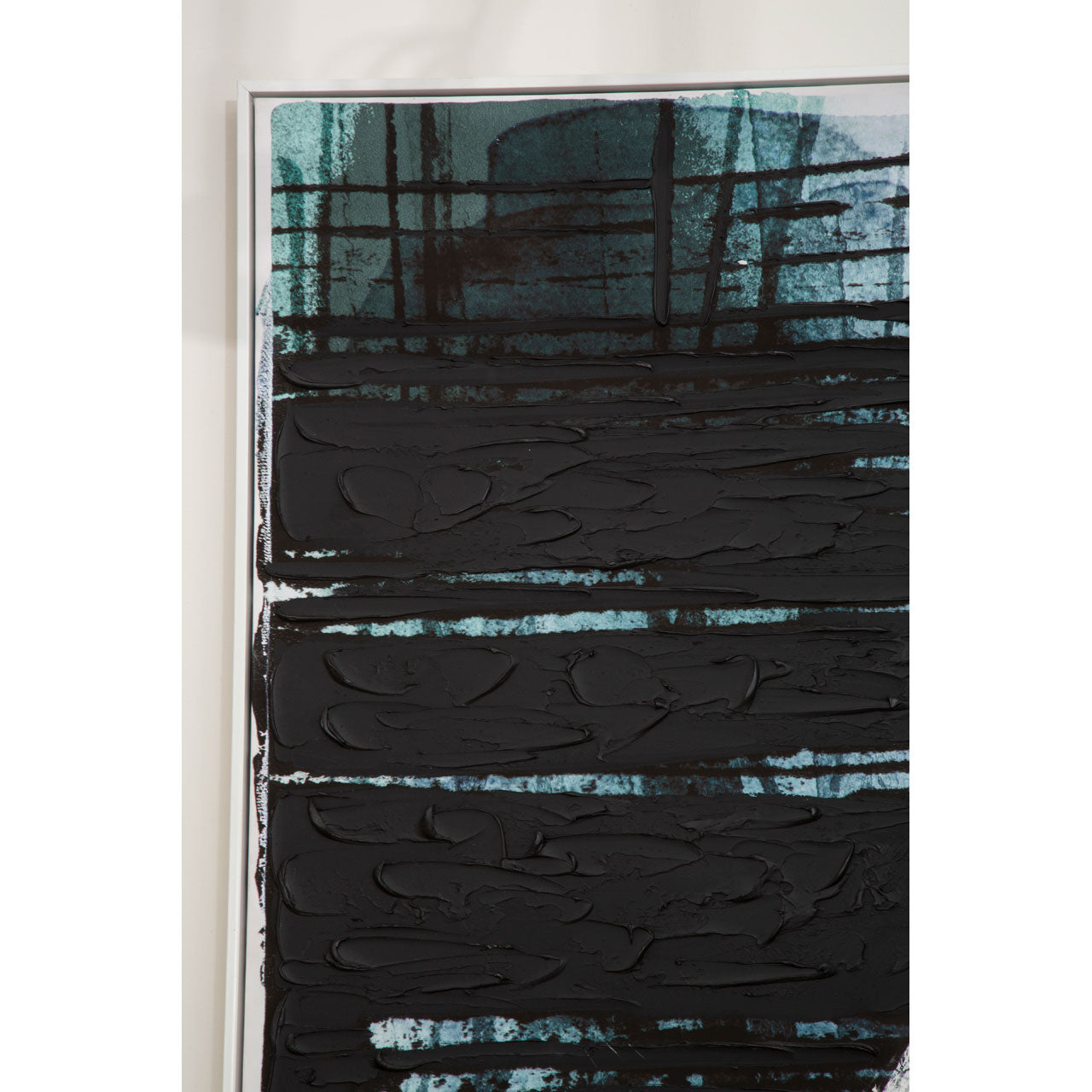  Premier-Olivia's Luxe Collection - Black And Blue Abstract Wall Art-Black, Blue 125 