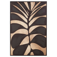 Olivia's Astrid Canvas Black Leaf Design Wall Art in Black & Gold