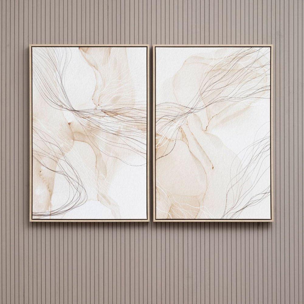 Olivia's Set of 2 Abbey Scribble Design Wall Art