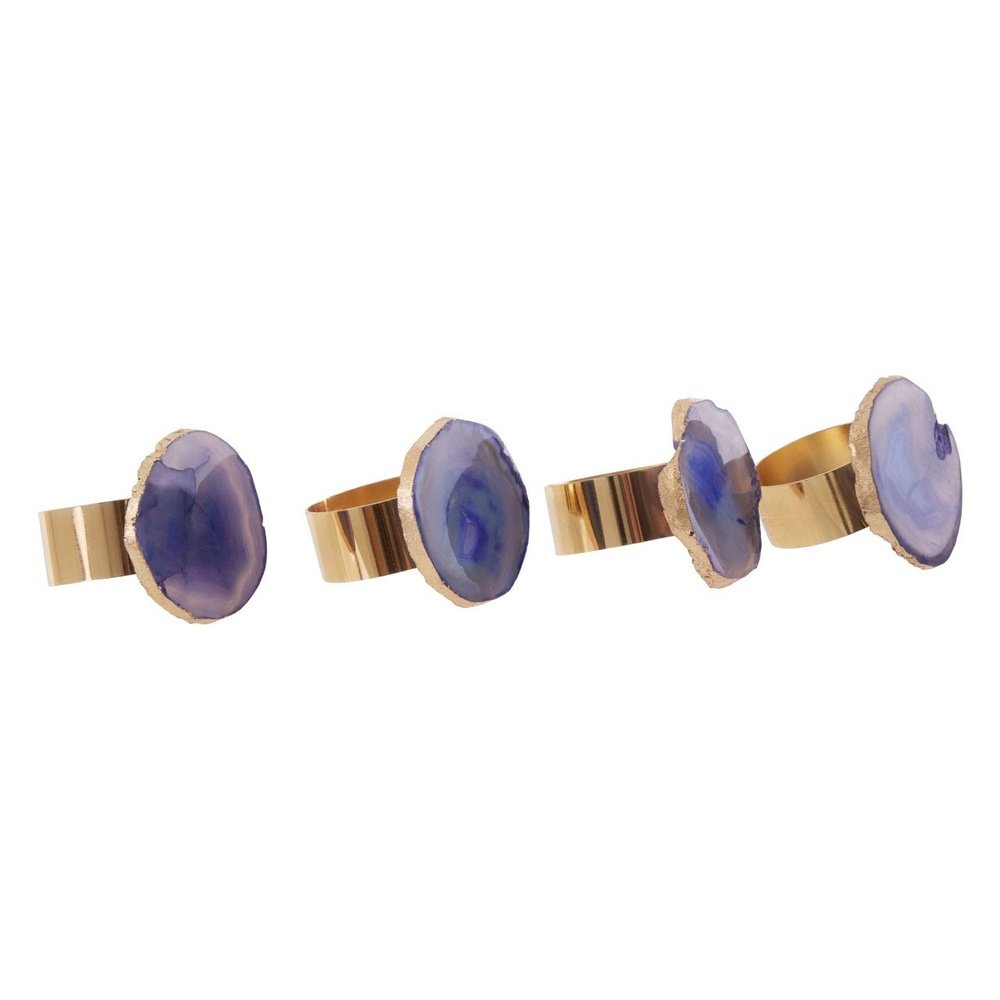  Premier-Olivia's Ava Napkin Rings Blue and Gold-Blue 669 