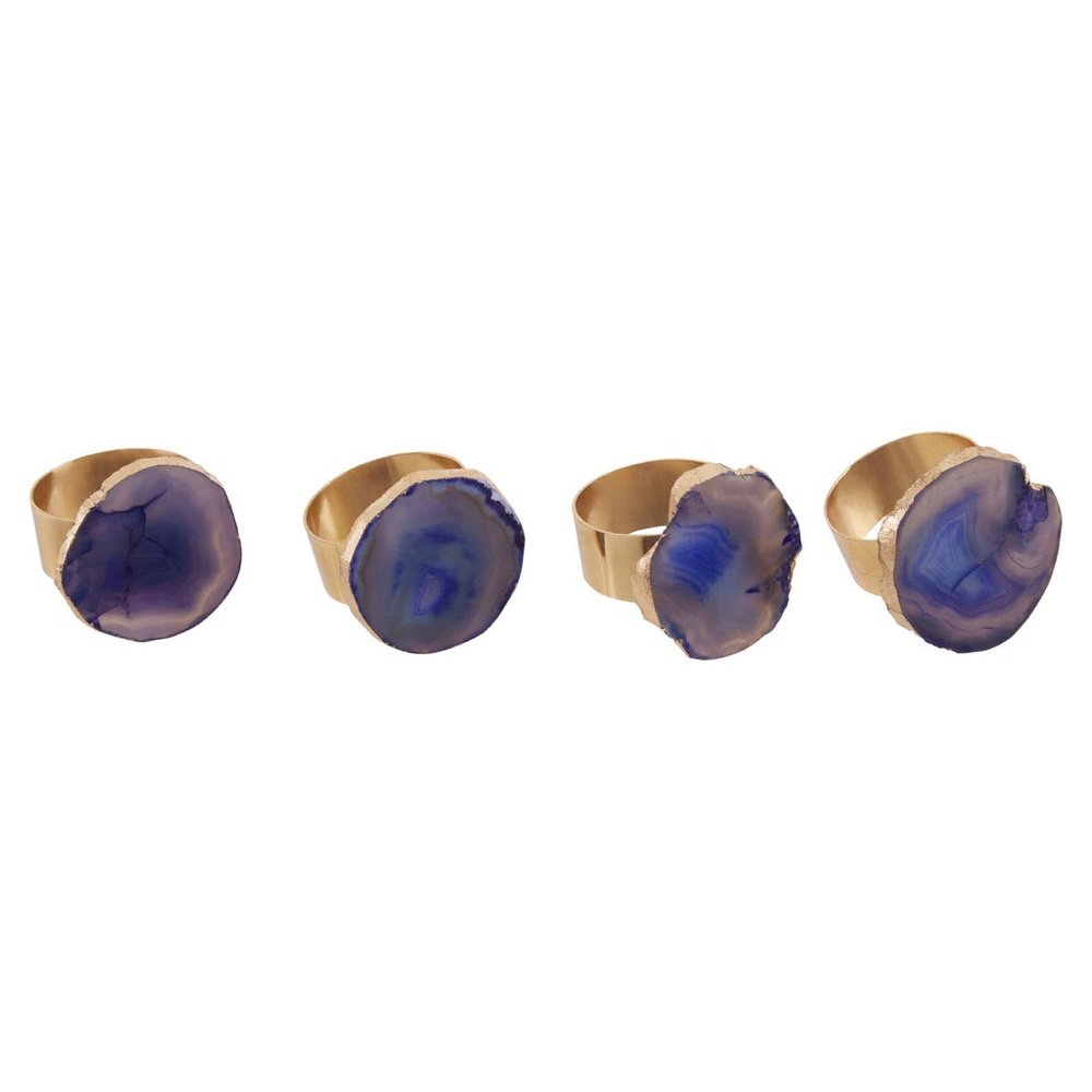  Premier-Olivia's Ava Napkin Rings Blue and Gold-Blue 901 