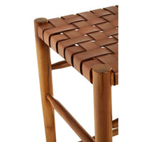 Olivia's Kaylee Woven Bar Stool Leather Brown