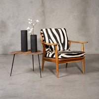 Olivia's Kathy Accent Chair in Natural Teak & Zebra Print Leather