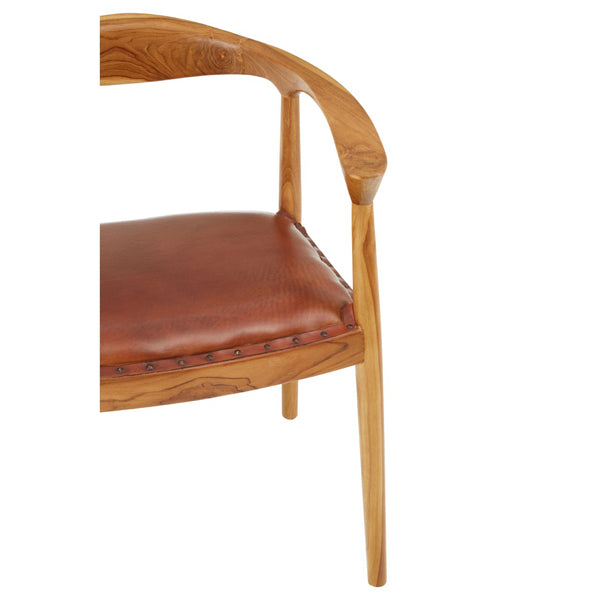Olivia's Kia Leather Dining Chair Brown