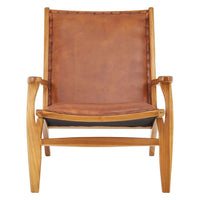 Olivia's Kate Leaned Occasional Chair Leather Brown