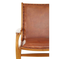 Olivia's Kate Leaned Occasional Chair Leather Brown